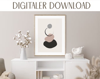 Japandi No.4 - Poster astratto - Modern Minimalist Wall Art - Download digitale