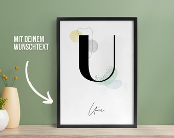 Buchstaben - Poster personalisierbar - Wanddeko