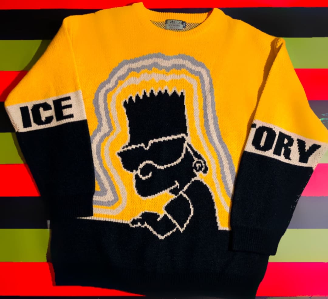 Vintage Iceberg History Bart Simpson Sweater 1990s Etsy
