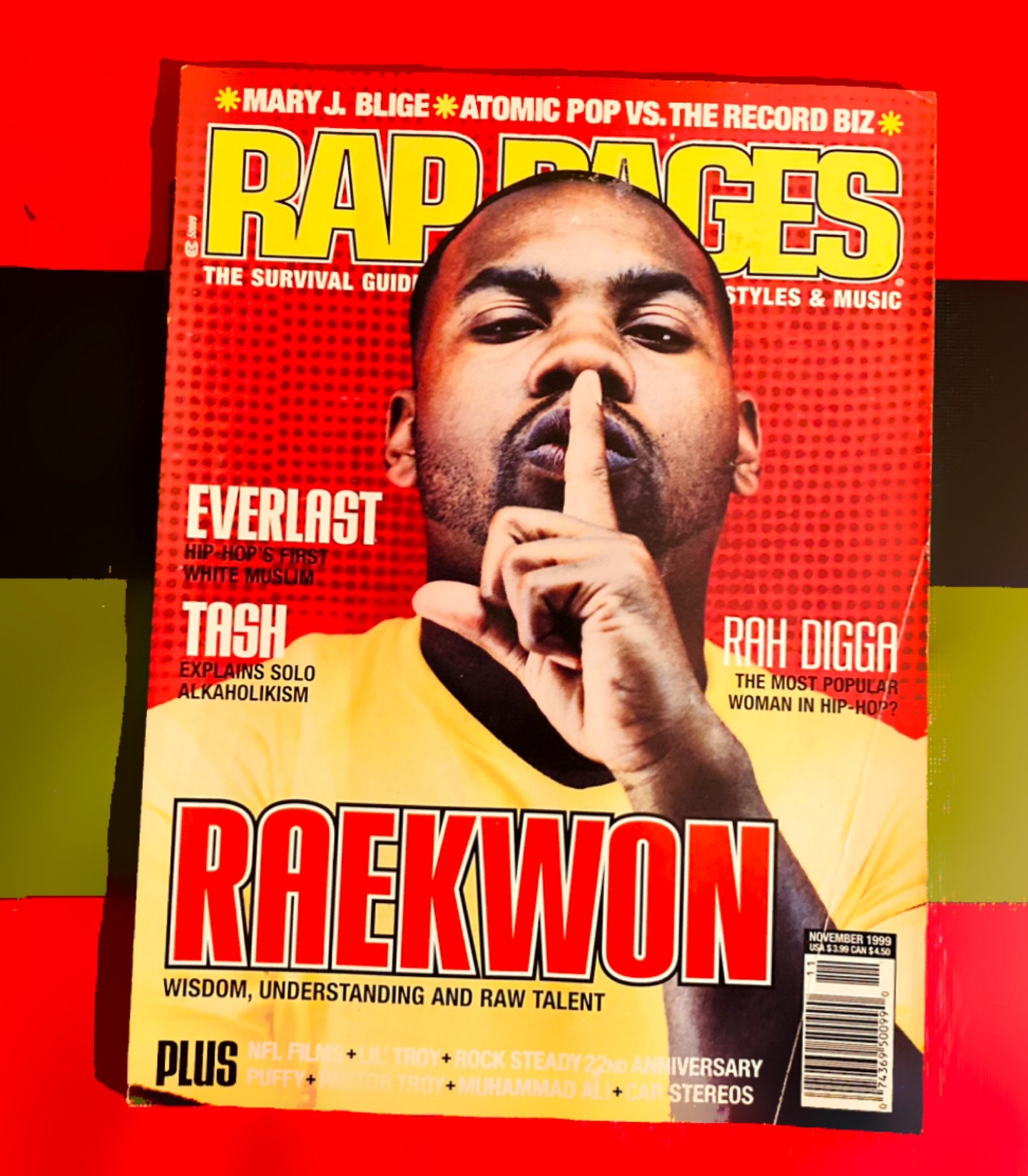 【気質アップ】 Magazine Pages Rap : Etsy - 1999 Hop Hip Vintage Cover Raekwon アート・デザイン・音楽