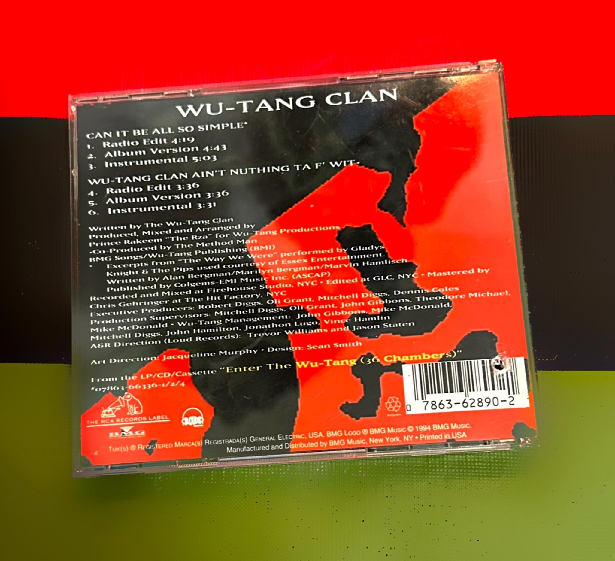 洋楽 Wu-Tang Clan / Can It Be / CDS 1994 US Wu-tang Clan - Can It Be All so Simple/ain't Nuthing Ta F' Wit