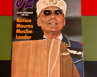 Vintage Jet Magazine - Elijah Muhammad: Nation Mourns Muslim Leader ( Mar 13, 1975 ) RARE