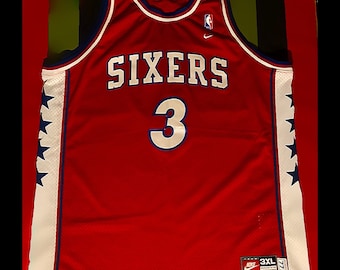 Vintage Allen Iverson Philadelphia 76ers Jersey 1977 Swingman Nike Rewind 3X