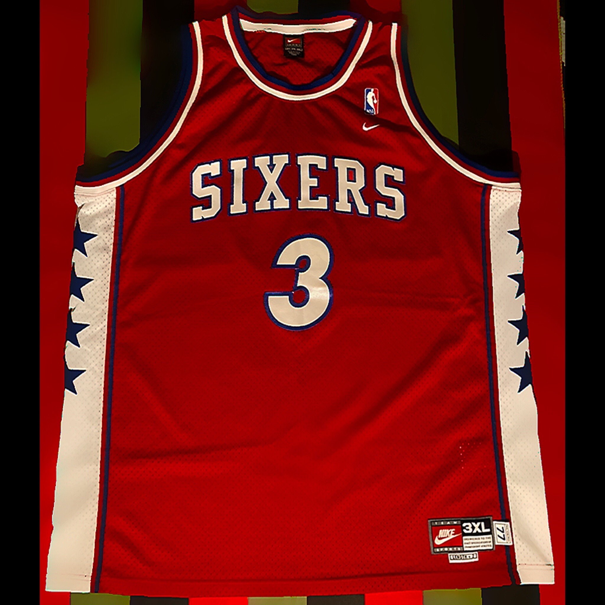 Vintage Allen Iverson Philadelphia 76ers Jersey 1977 Swingman Nike