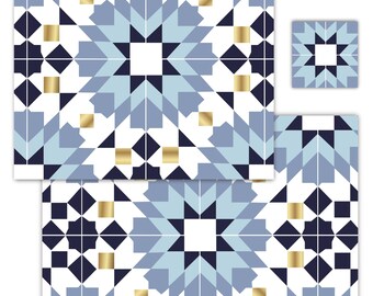 Marrakesh Tile Paper Placemat — Set of 12 with Matching Coasters
