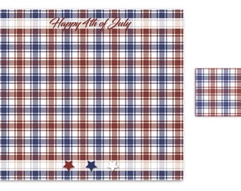 4th of July Paper Placemat — Set of 12 with Matching Coasters