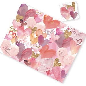 Pink Hearts Paper Placemat