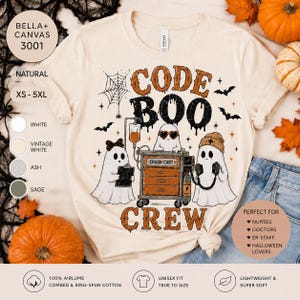 Code Boo Crew-tröja, Halloween-sjuksköterska-tröja, spöksjuksköterska-tröja, akutsjuksköterska Halloween-tröja, medicinsk Halloween-tröja, söt läskig sjuksköterska-gåva