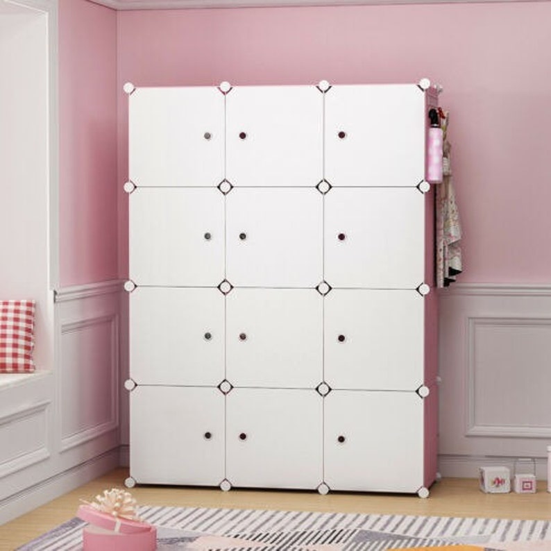 portable dresser closet Wardrobe Storage Organizer for Clothes, Clothes With Magnetic Doors & Hanging Rod, Baby Wardrobe Storage Cabinet, Cream White : Target you can move it around or keep it in place effortlessly Portable Wardrobe Closets Bedroom ,Storage