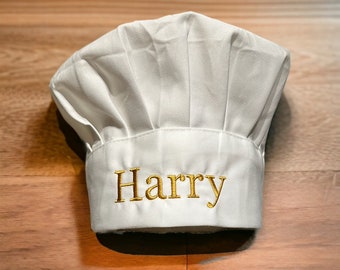 Personalised Chef Hat Embroidered cooks gift customised with Logo or name. Personalise gifts for her him