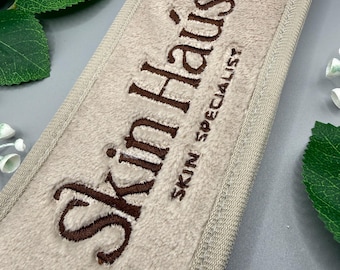 Personalized Embroidered Spa Headband: Custom Logo Makeup Hairband