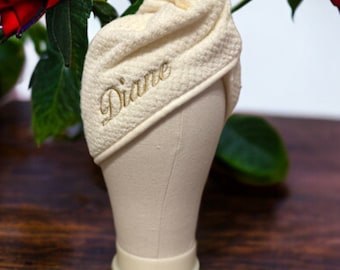 Personalised embroidered customised hair towel hair turban with name or logo