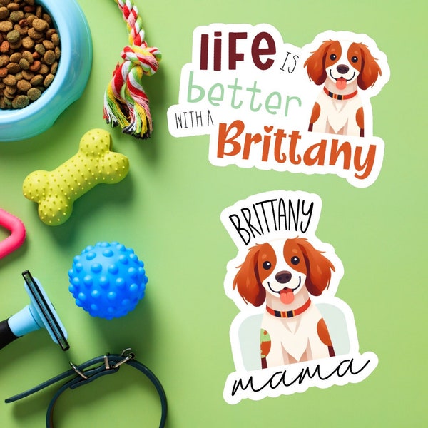 brittany spaniel dog sticker decal for water bottle laptop waterproof vinyl