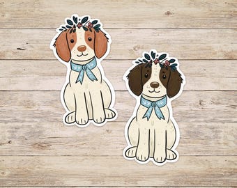 Boho Brittany Spaniel Dog Sticker: Waterproof Vinyl Decal