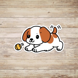 Brittany Spaniel Dog Kawaii Sticker and Decal, Two Color Choices, Two Sizes Available