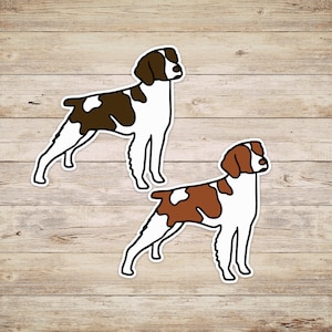 Brittany Spaniel Dog Waterproof Vinyl Sticker and Decal, Two Color Choices, Two Sizes Available