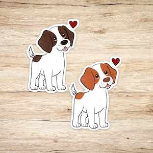 Sweet Brittany Spaniel Vinyl Sticker, Brittany Dog Waterproof Decal
