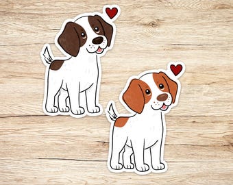 Sweet Brittany Spaniel Vinyl Sticker, Brittany Dog Waterproof Decal