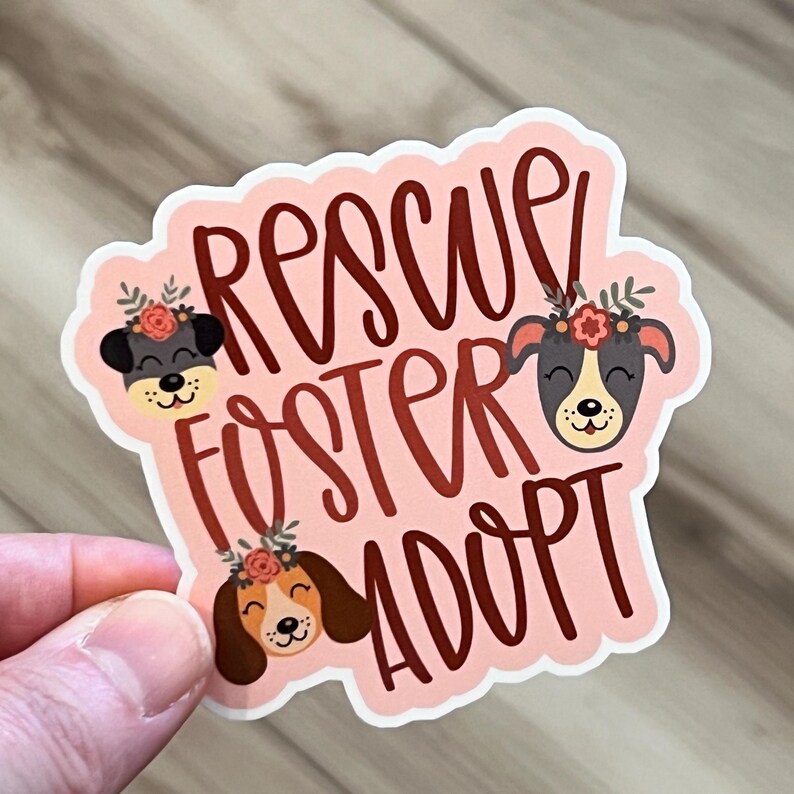 Rescue Foster Adopt Dog Sticker: Waterproof Car Decal - Etsy