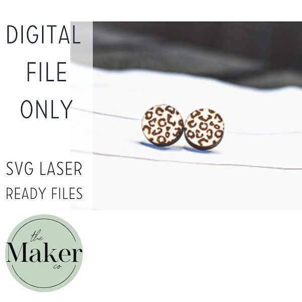 Kreis Leopard Ohrring SVG, Ostern Ohrring Laser geschnitten Datei, Gepard SVG Ohrring, Glowforge bereit Ohrring SVG laser cut Datei