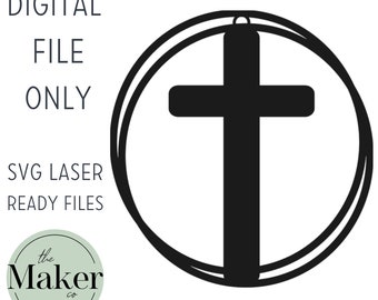 Cross Car Charm, Car Charm, Keychain Laser Cut File SVG, Easter Car Charm, Bag Charm, Bag Tag, Christian Car Charm Laser SVG, Glowforge
