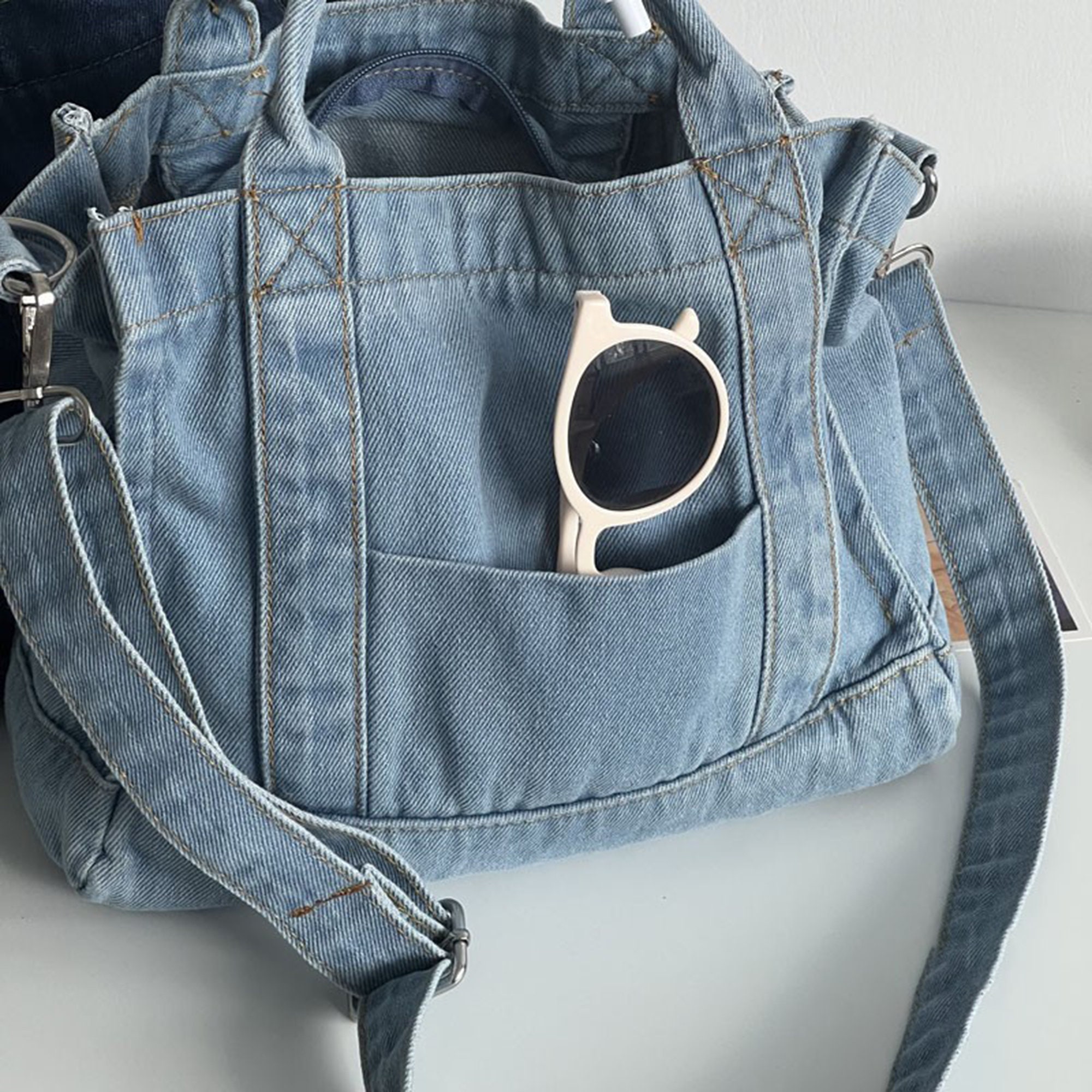 Mini Denim Bag Denim Tote Bag Denim Crossbody Bag Everyday Etsy