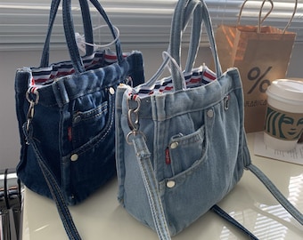 Denim Tote Bag - Etsy