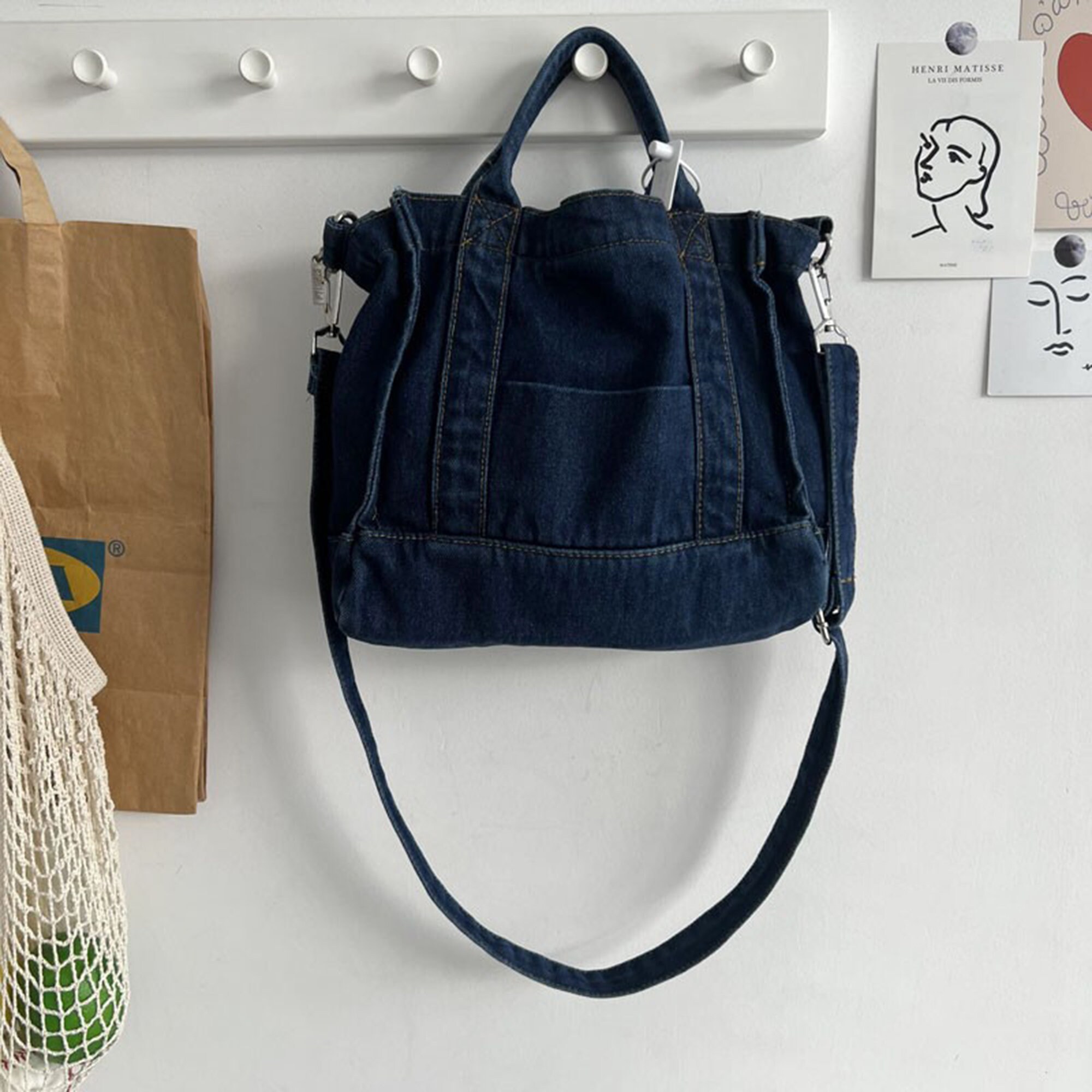 Mini Denim Bag Denim Tote Bag Denim Crossbody Bag Everyday Etsy