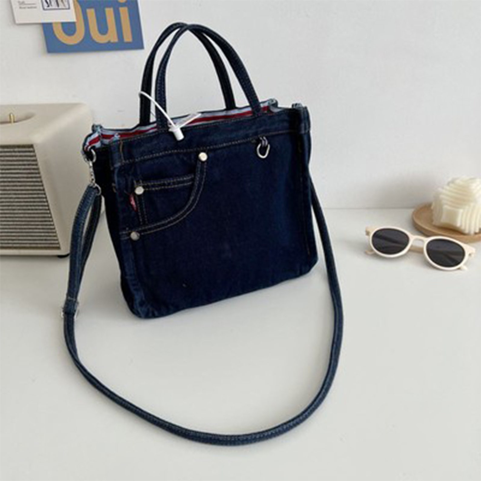 Mini Denim Bag Denim Tote Bag Denim Crossbody Bag Everyday Etsy