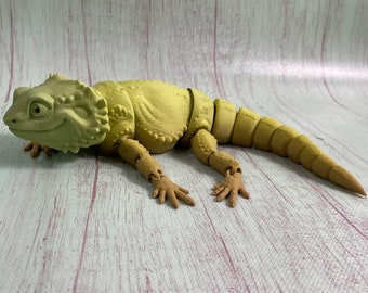 3D Bearded Dragon, fidget dragon, reptile toy, Articulated 3D Printed Bearded Dragon, Sensory Toy, life like reptile, reptile art