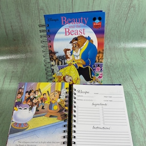 Livro de receitas da Disney, livro de receitas, livro de culinária, diário de receitas, cartões de receitas, fichário de receitas, diário de receitas, diário de culinária, capa dura da Disney