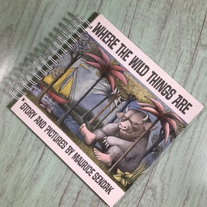 Where the Wild Things Are storybook journal, baby shower book, favorite book journal, classic book journal, baby shower gift, birthday book
