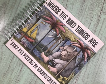 Where the Wild Things Are storybook journal, baby shower book, favorite book journal, classic book journal, baby shower gift, birthday book