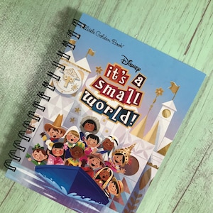 It&#39;s a Small World journal, storybook journal, autograph book, little golden book, favorite book journal, disney autograph, disney journal