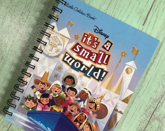 It's a Small World journal, storybook journal, autograph book, little golden book, favorite book journal, disney autograph, disney journal