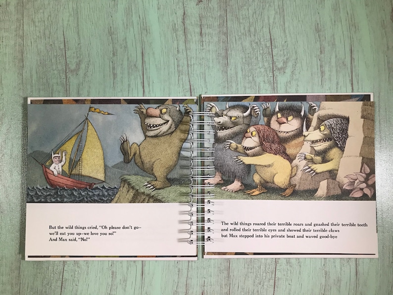 Where the Wild Things Are storybook journal, baby shower book, favorite book journal, classic book journal, baby shower gift, birthday book image 6