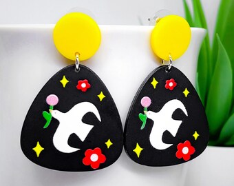 Dove Matte Finish Earrings | Statement Jewellery by Weird & Wired