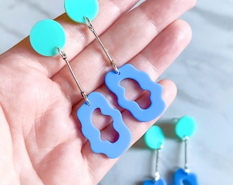 Wavy Shape Cut Out Dangle Earrings | Statement Jewellery by Weird & Wired