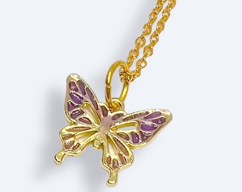 Y2K Inspired Butterfly Enamel Charm Necklace | Statement Jewellery by Weird & Wired