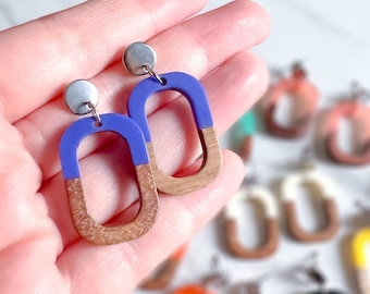 Colour Block Oval Earrings | Multiple Colours Available | Statement Jewellery by WeIRD & WIReD