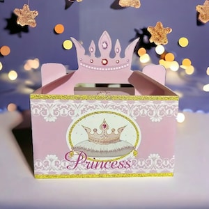 10 Pieces Princess Candy Boxes, Princess Themed Party Candy Box, Princess Gable Box, Princess Favor Box.
