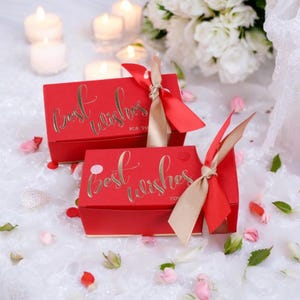 20 Red and Gold Wedding Favor Box High quality, Wedding party Favor boxes.