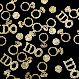 100 Pieces &quot;I DO&quot; Gold Confetti for Wedding Party, Engagement Party or Bridal shower Party Table Decoration.
