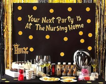 Funny Birthday Banner, Old People Party Decoration