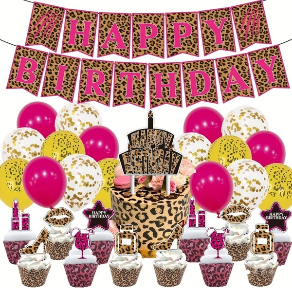 Leopard Party Decorations Etsy