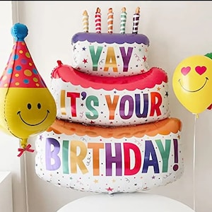 Colorful Cake foil Balloon Mega size Cake Foil Balloon decor