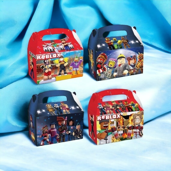 Roblox Birthday party favor box, Roblox party supplies, Roblox game favor box, Roblox Table cover, Roblox Party decor set, Roblox Plates.