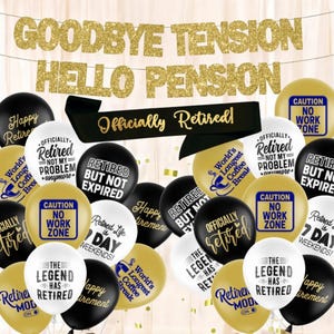 Funny Retirement Party Decoration,Funny Retirement Banner, Retirement card, Retirement Balloons, Retirement sash, Retirement Banner.