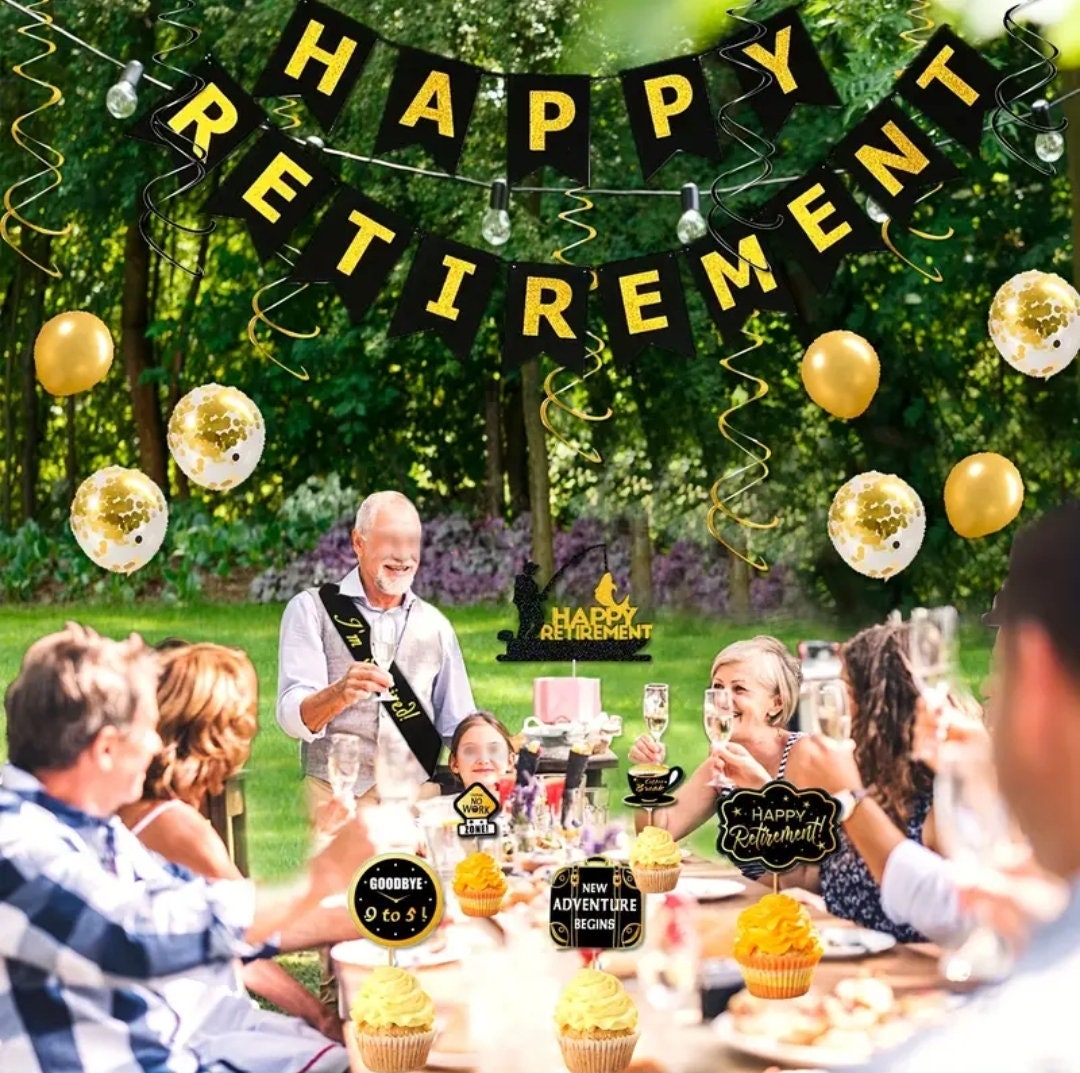 70 Pieces Retirement Party Decoration, Retirement Banner, Retirement
