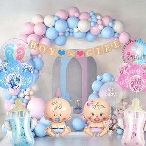 34 Pieces Gender reveal Party Decoration Set, Gender Reveal Diy Decoration, Diy Party decor, Gender Reveal Party Set.